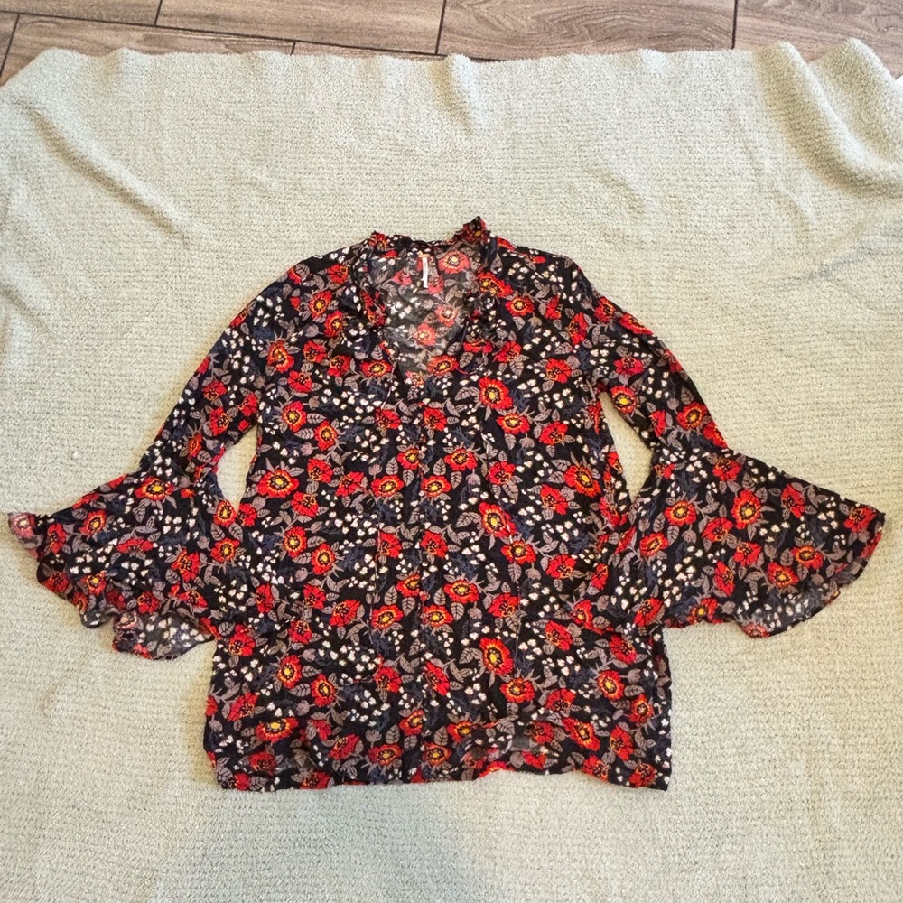 Floral Black and Red Women's dress